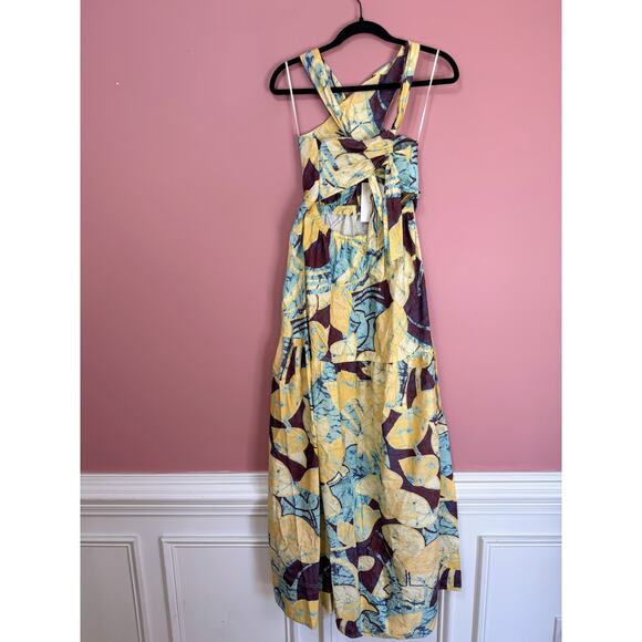 A.L.C Veronica Dress in Carob & Chardonnay Size 4 Maxi Poplin Summer Party - Picture 7 of 10